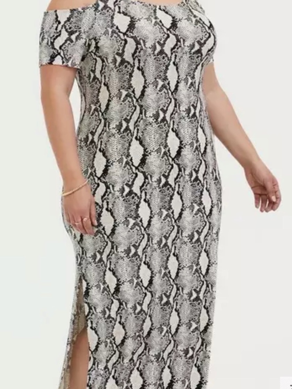 torrid cold shoulder Snake-Print Dress